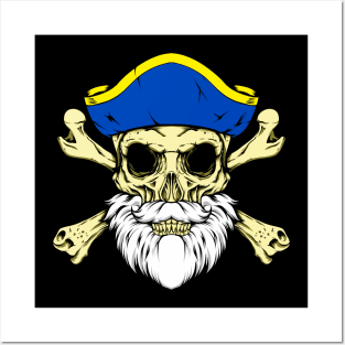 Pirate Captain - Skull with Beard Posters and Art